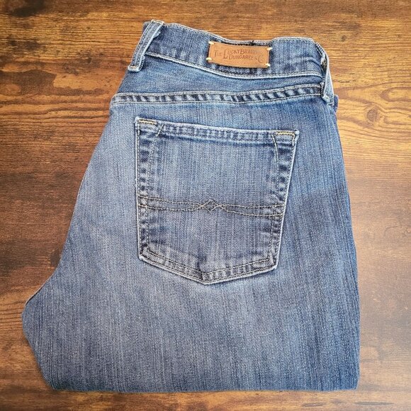 Lucky Brand Jeans Size 6 Gene Montesano Crop Dunagrees USA Medium Light Wash - Picture 3 of 14